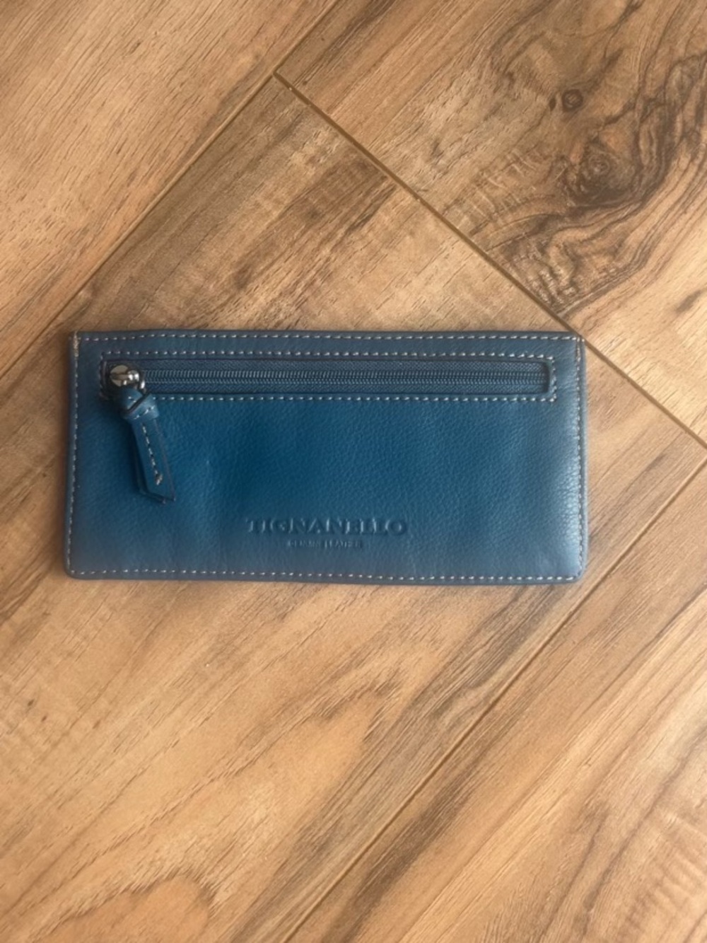 Tignanello Teal Leather Zip Wallet